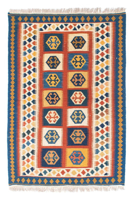 Kelim Carpet - orientalisk matta - 145 x 100 cm - blå
