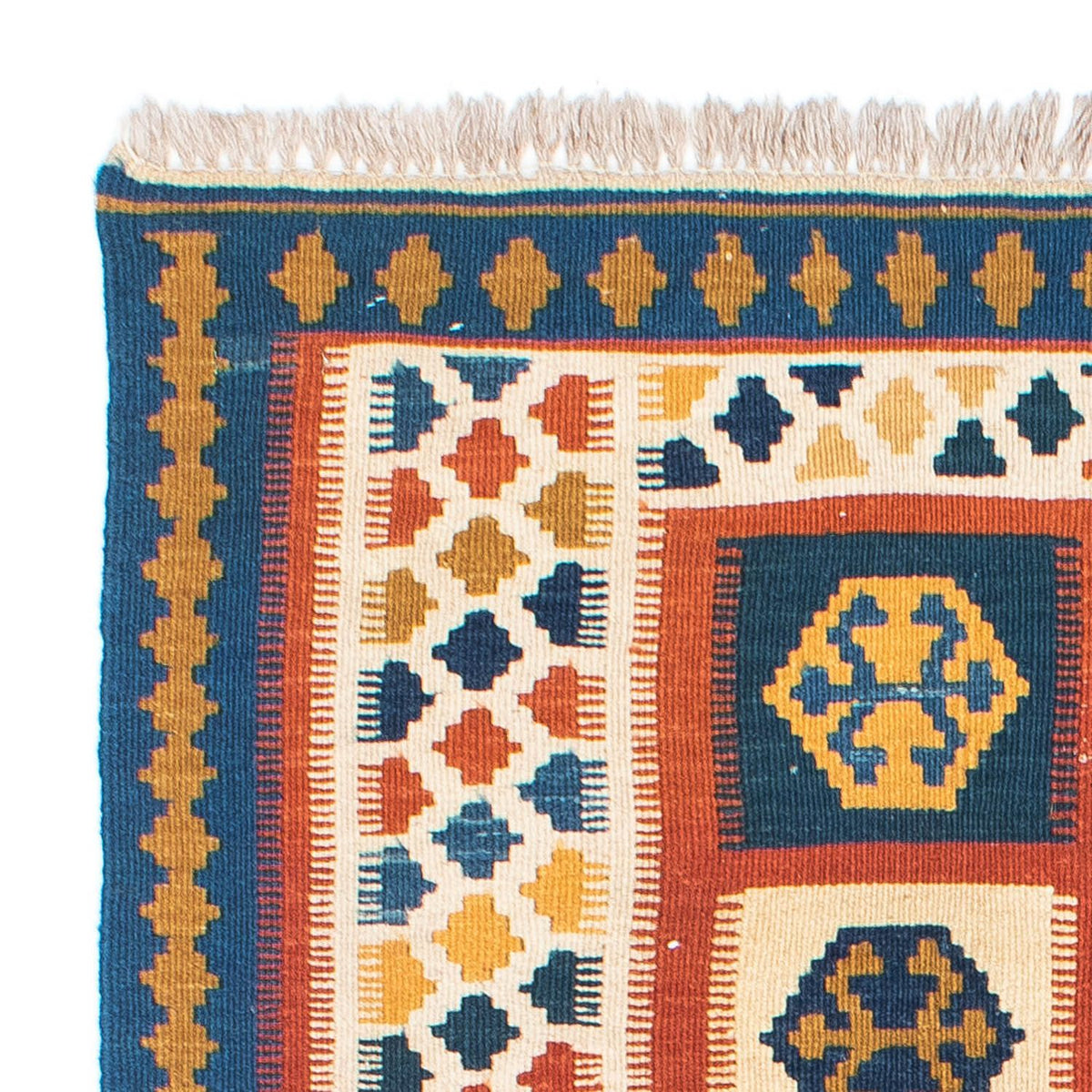 Kelim Carpet - orientalisk matta - 145 x 100 cm - blå