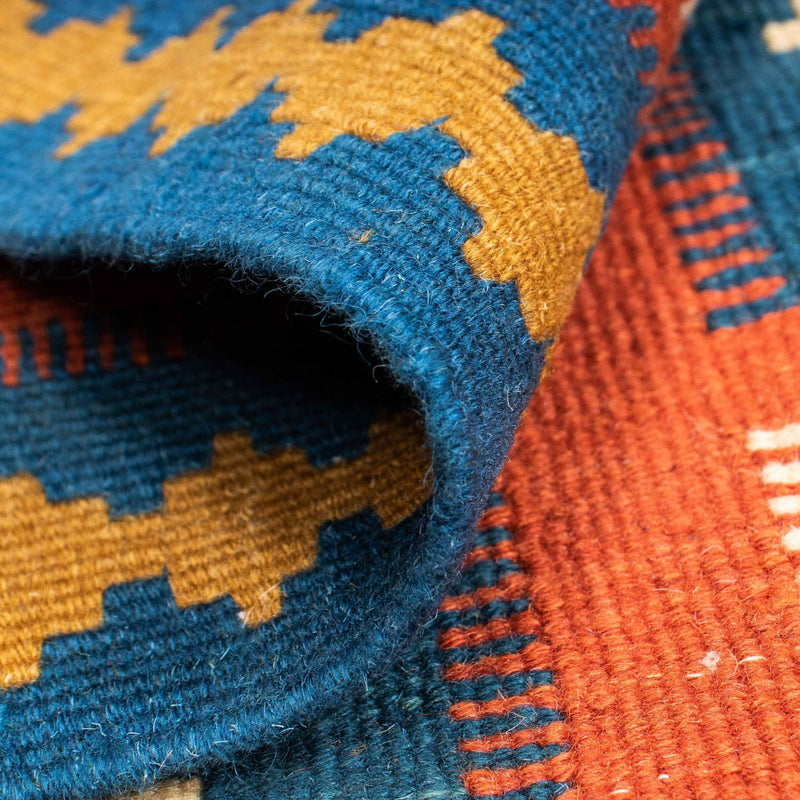 Kelim Carpet - orientalisk matta - 145 x 100 cm - blå