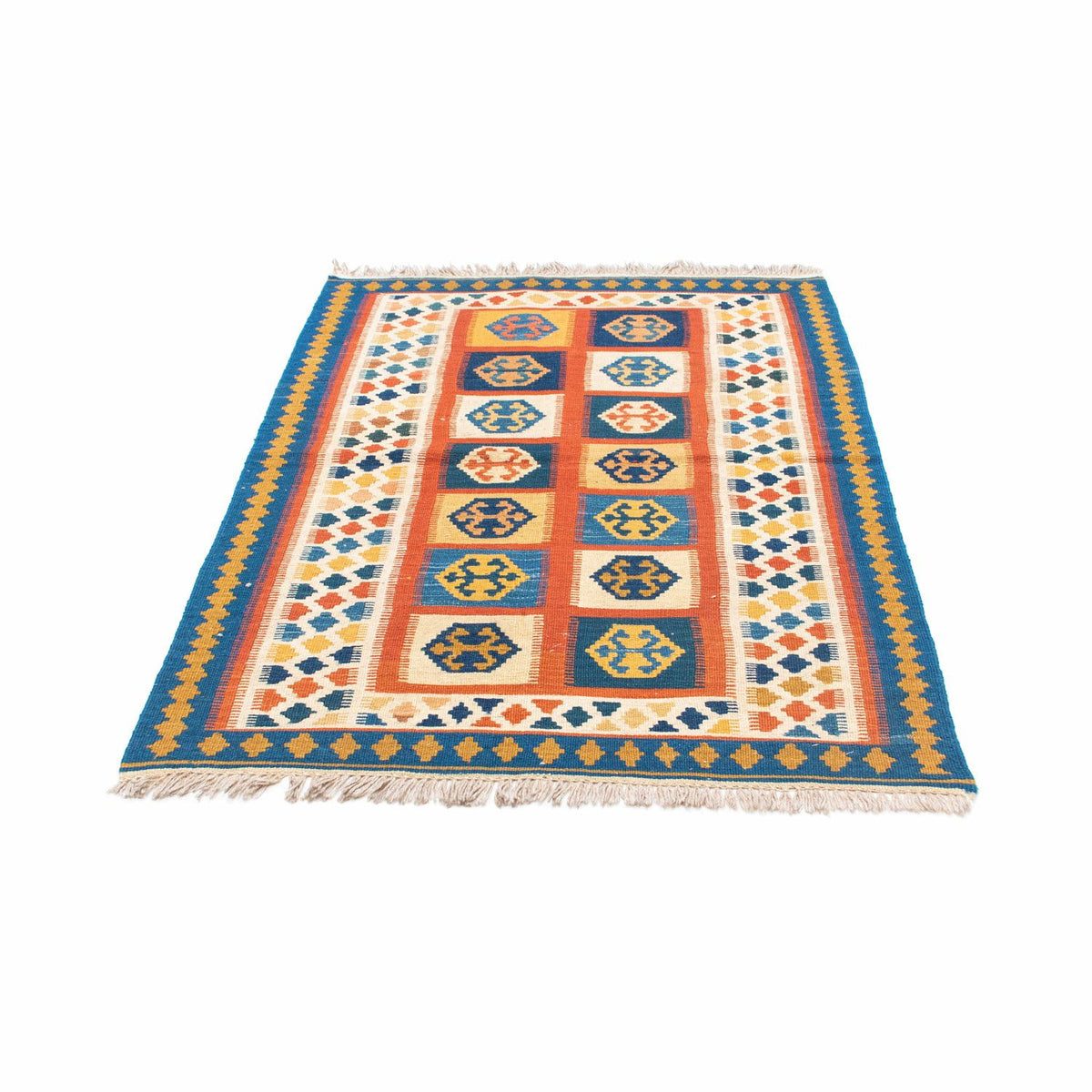 Kelim Carpet - orientalisk matta - 145 x 100 cm - blå