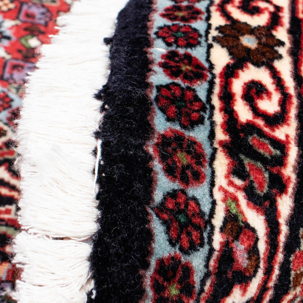 Persisk matta - Bijar runt  - 200 x 200 cm - mörkröd