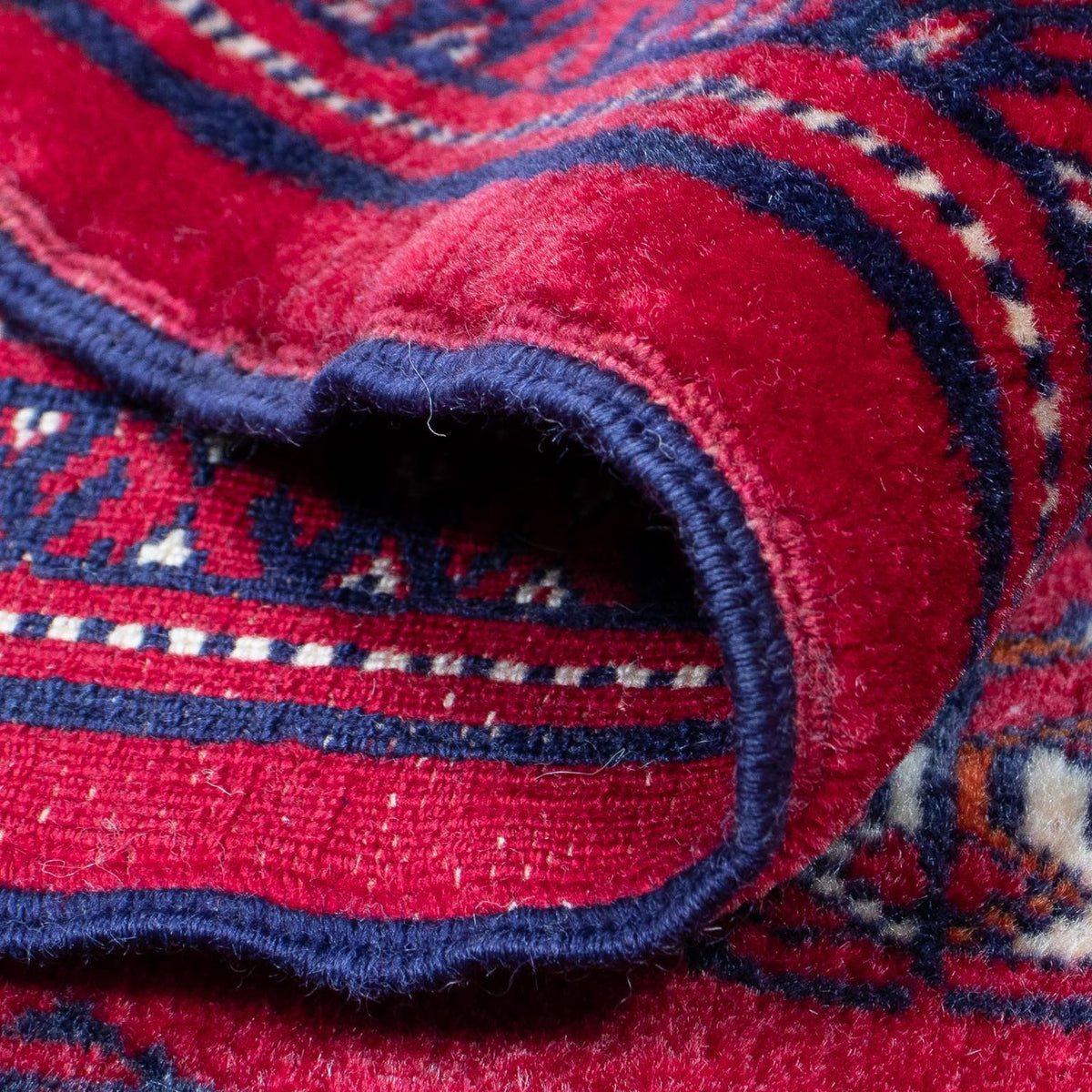 Turkaman-matta - 300 x 228 cm - mörkröd