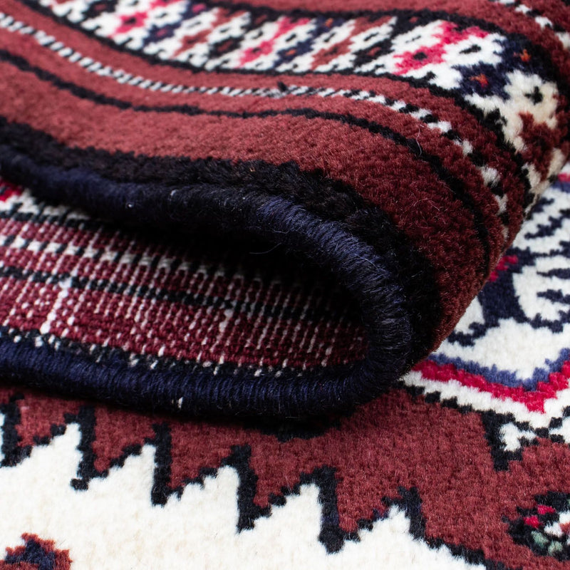 Turkaman-matta - 135 x 90 cm - mörkröd