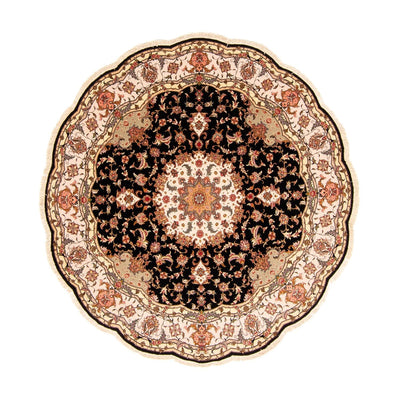 Persisk matta - Tabriz - Royal runt  - 208 x 208 cm - mörkblå