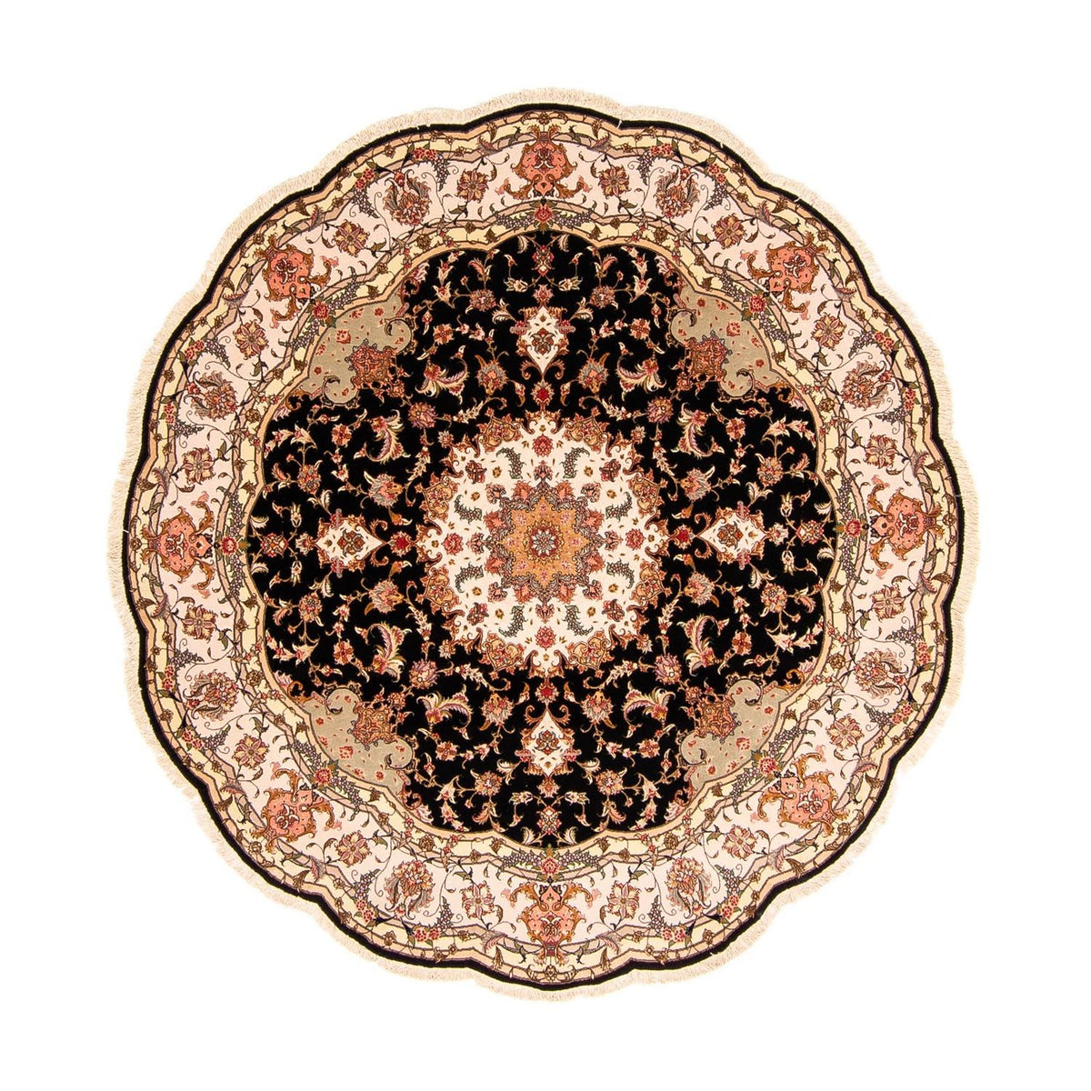 Persisk matta - Tabriz - Royal runt  - 208 x 208 cm - mörkblå