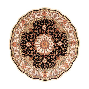 Persisk matta - Tabriz - Royal runt  - 208 x 208 cm - mörkblå