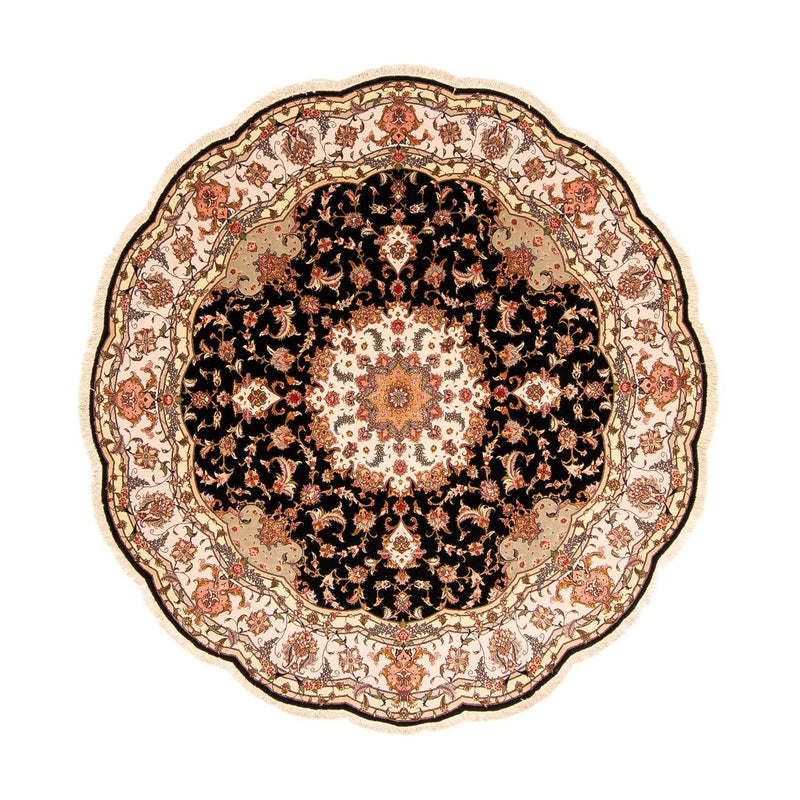 Persisk matta - Tabriz - Royal runt  - 208 x 208 cm - mörkblå