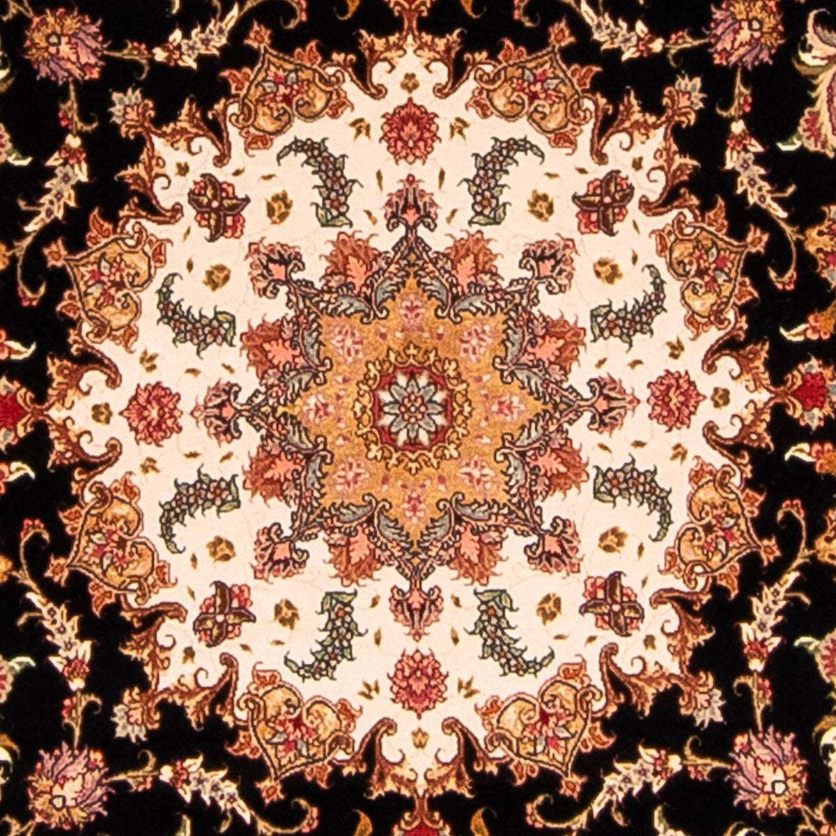 Persisk matta - Tabriz - Royal runt  - 208 x 208 cm - mörkblå