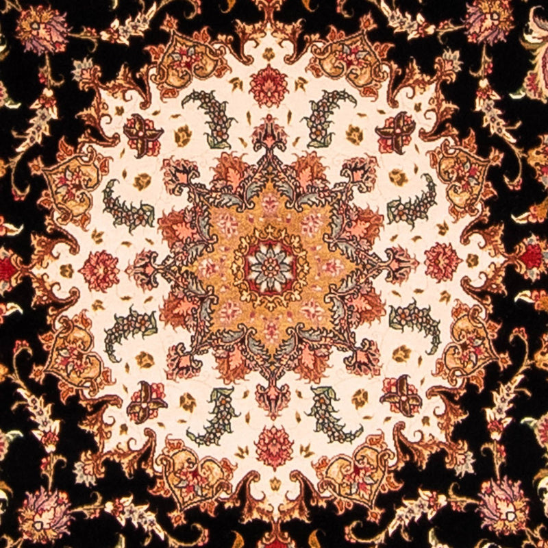 Persisk matta - Tabriz - Royal runt  - 208 x 208 cm - mörkblå