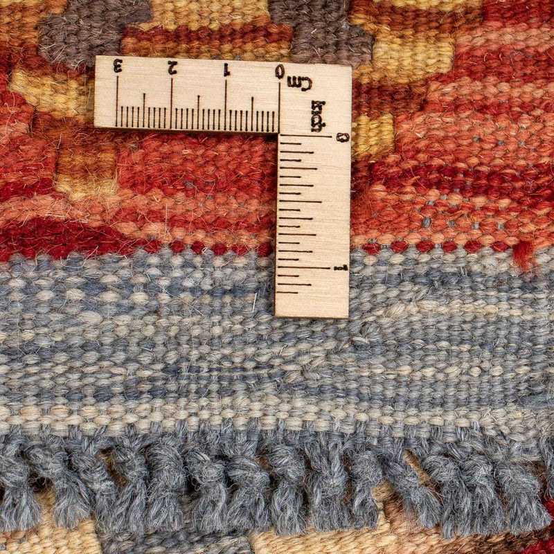 Runner Kelim Carpet - Splash - 298 x 77 cm - röd