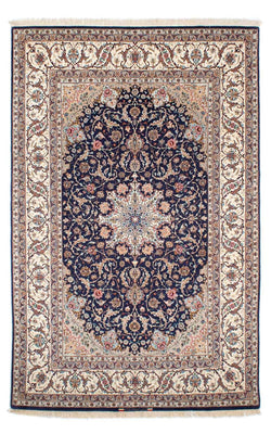 Persisk matta - Isfahan - Premium - 243 x 156 cm - mörkblå