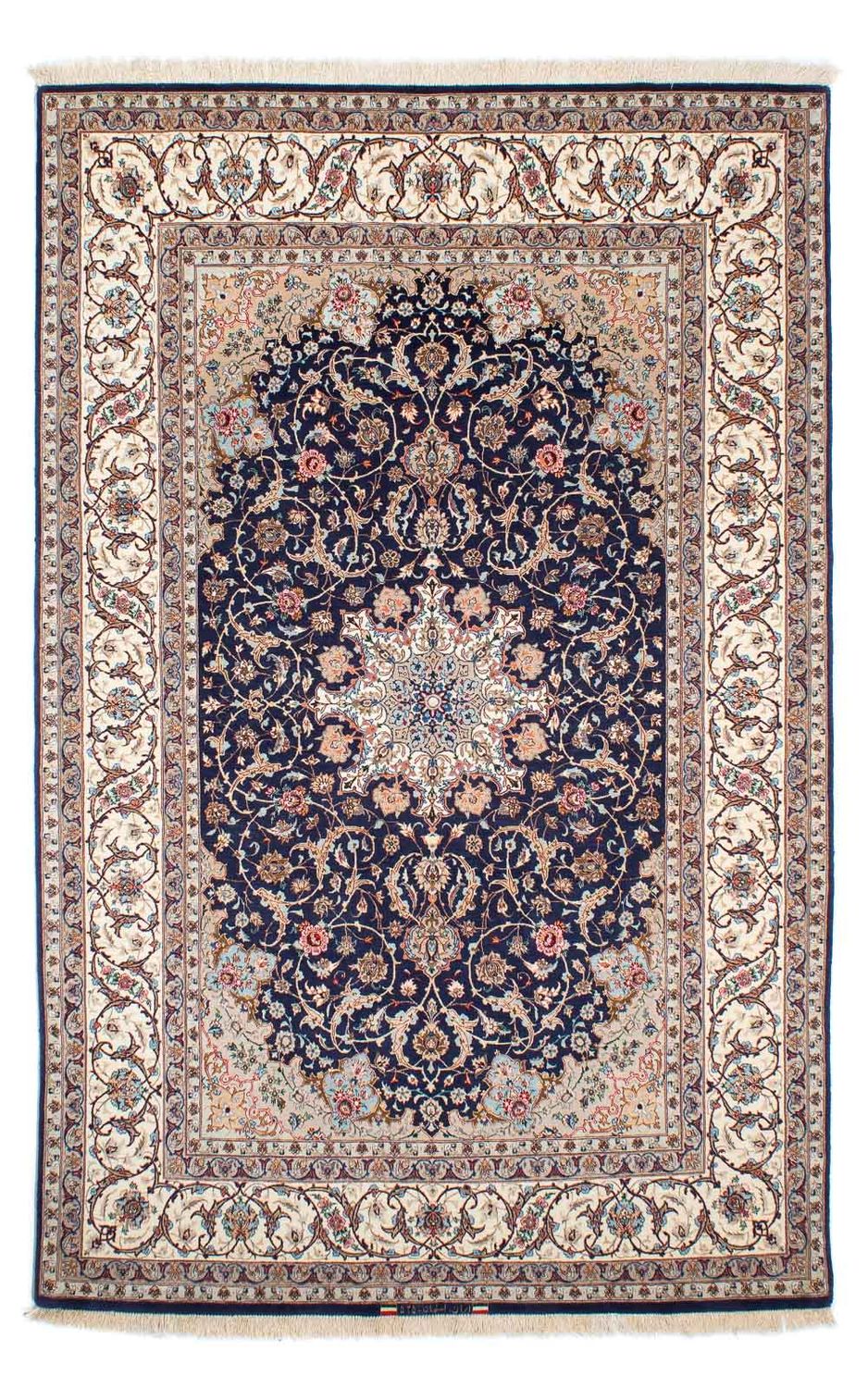 Persisk matta - Isfahan - Premium - 243 x 156 cm - mörkblå