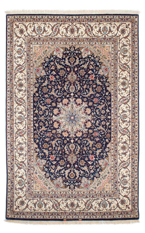 Persisk matta - Isfahan - Premium - 243 x 156 cm - mörkblå