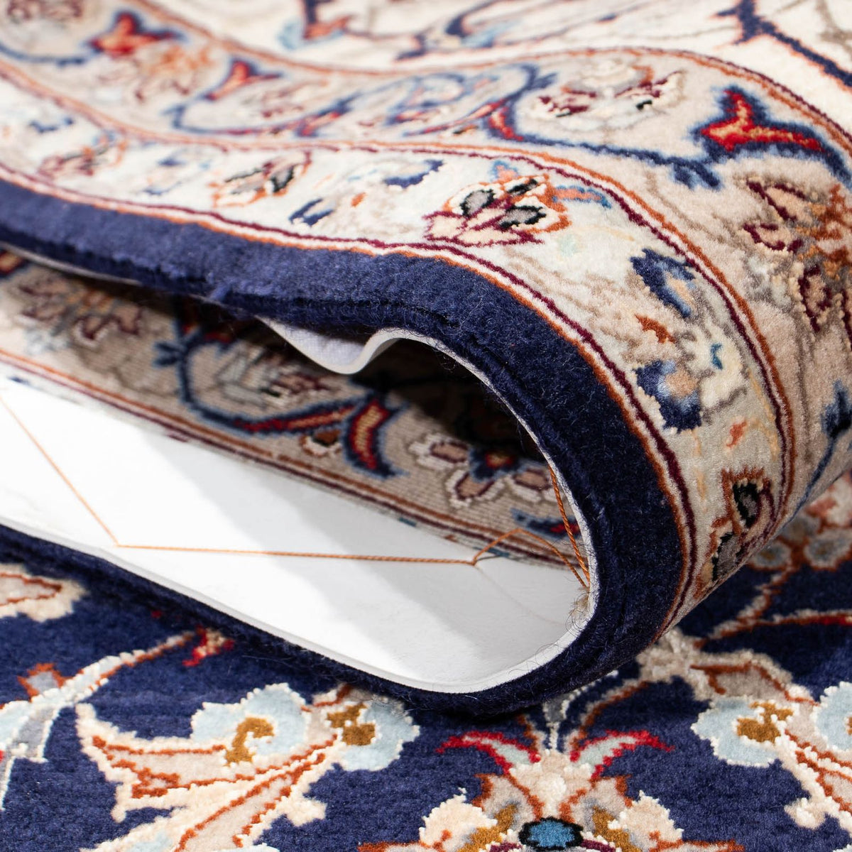 Persisk matta - Isfahan - Premium - 243 x 156 cm - mörkblå