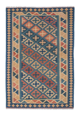 Kelim Carpet - orientalisk matta - 182 x 123 cm - flerfärgad
