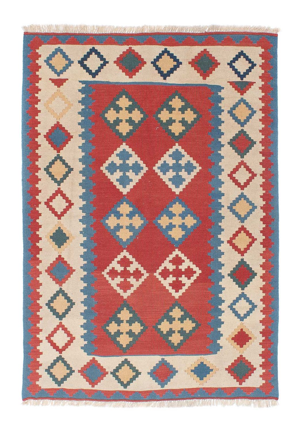 Kelim Carpet - orientalisk matta - 172 x 117 cm - mörkröd