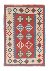 Kelim Carpet - orientalisk matta - 172 x 117 cm - mörkröd