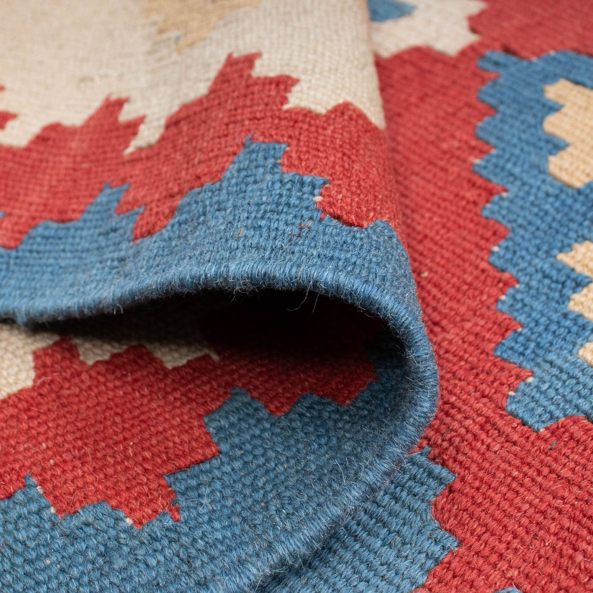 Kelim Carpet - orientalisk matta - 172 x 117 cm - mörkröd