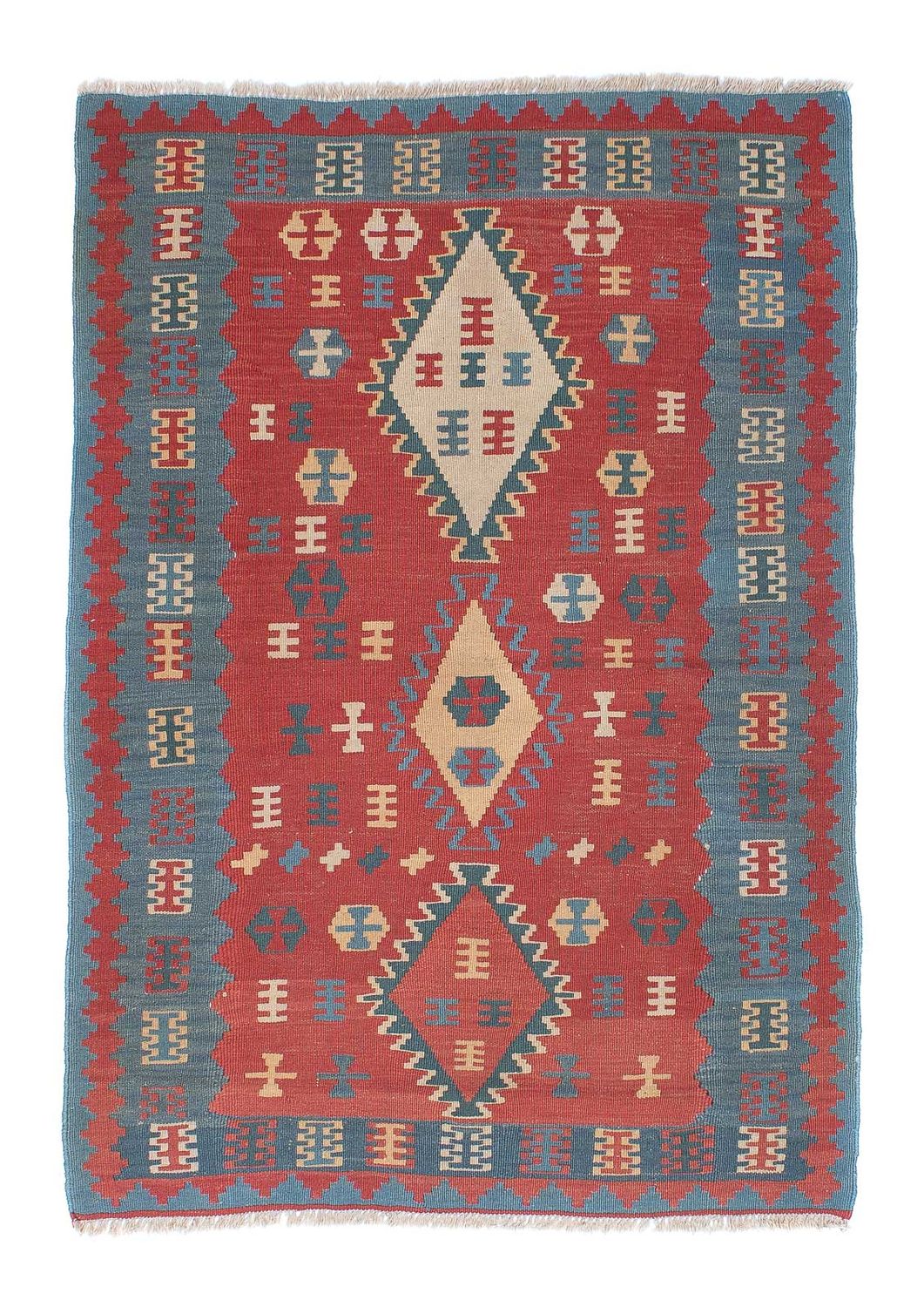 Kelim Carpet - orientalisk matta - 168 x 113 cm - mörkröd