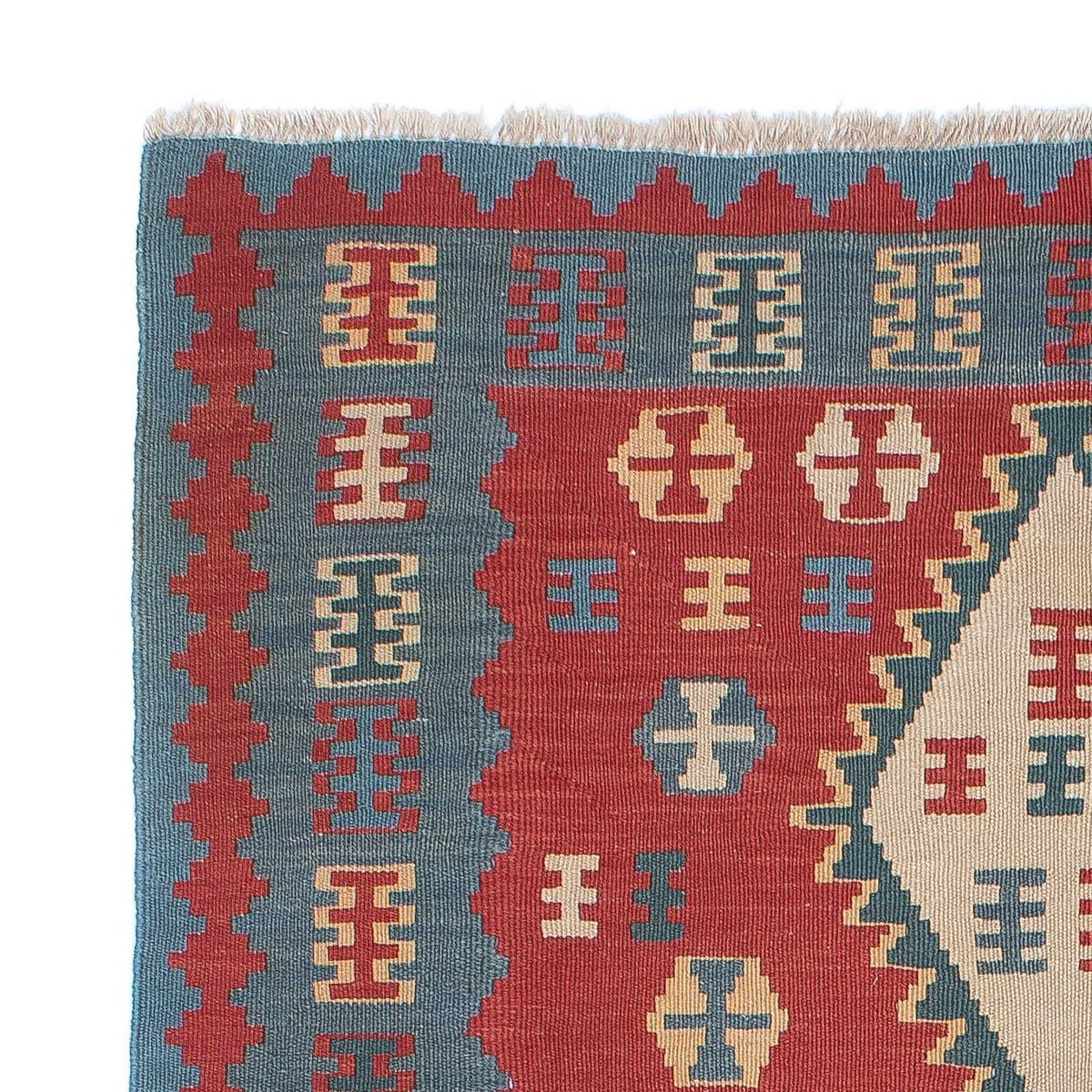 Kelim Carpet - orientalisk matta - 168 x 113 cm - mörkröd