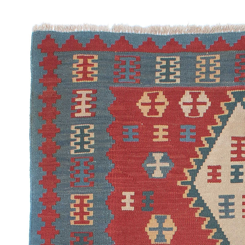 Kelim Carpet - orientalisk matta - 168 x 113 cm - mörkröd