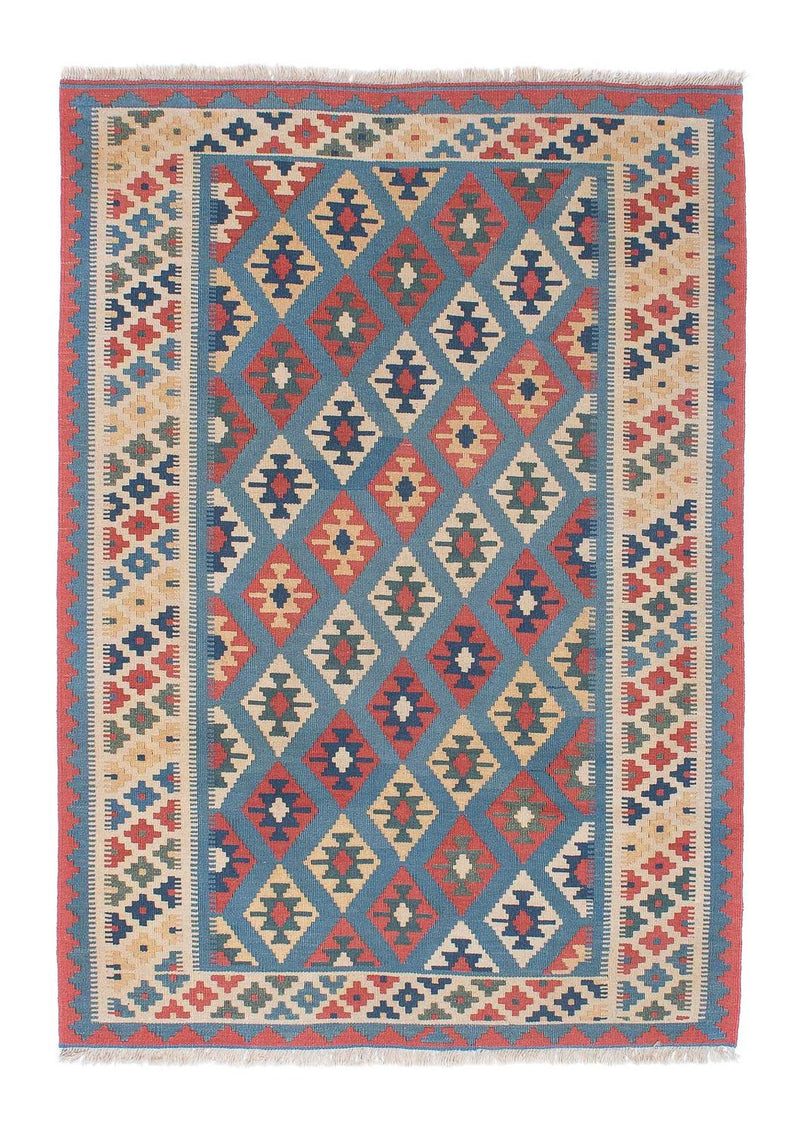 Kelim Carpet - orientalisk matta - 174 x 123 cm - blå