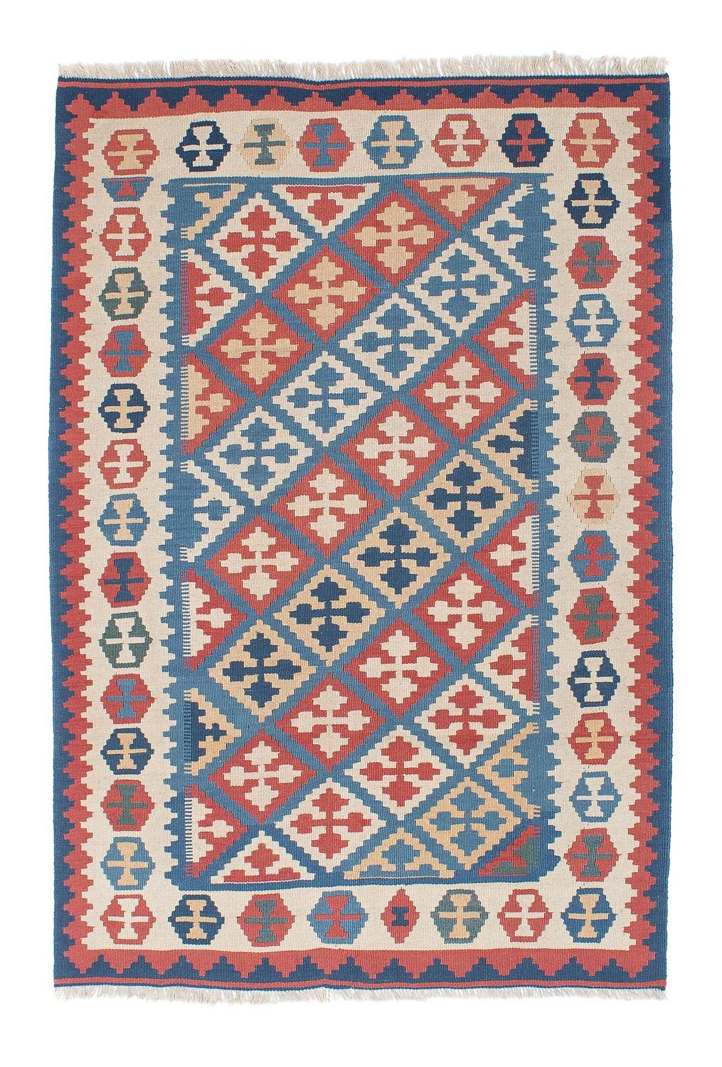 Kelim Carpet - orientalisk matta - 180 x 118 cm - blå