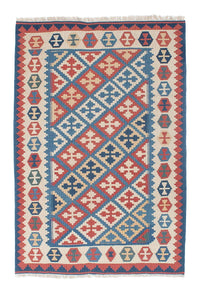 Kelim Carpet - orientalisk matta - 180 x 118 cm - blå
