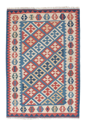 Kelim Carpet - orientalisk matta - 180 x 118 cm - blå
