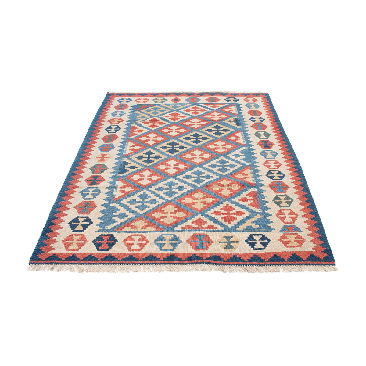 Kelim Carpet - orientalisk matta - 180 x 118 cm - blå