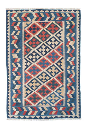 Kelim Carpet - orientalisk matta - 178 x 120 cm - blå