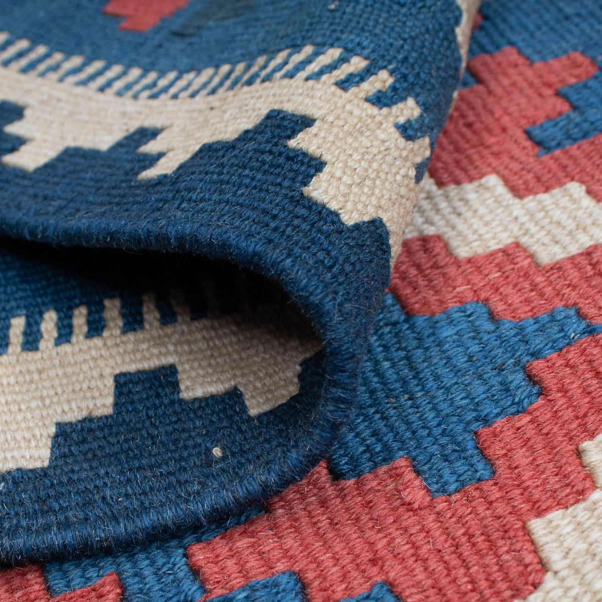 Kelim Carpet - orientalisk matta - 178 x 120 cm - blå