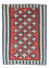 Kelim Carpet - orientalisk matta - 150 x 106 cm - mörkröd