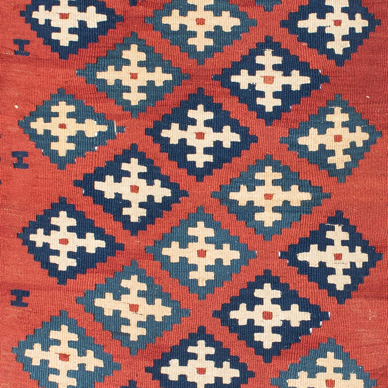 Kelim Carpet - orientalisk matta - 150 x 106 cm - mörkröd