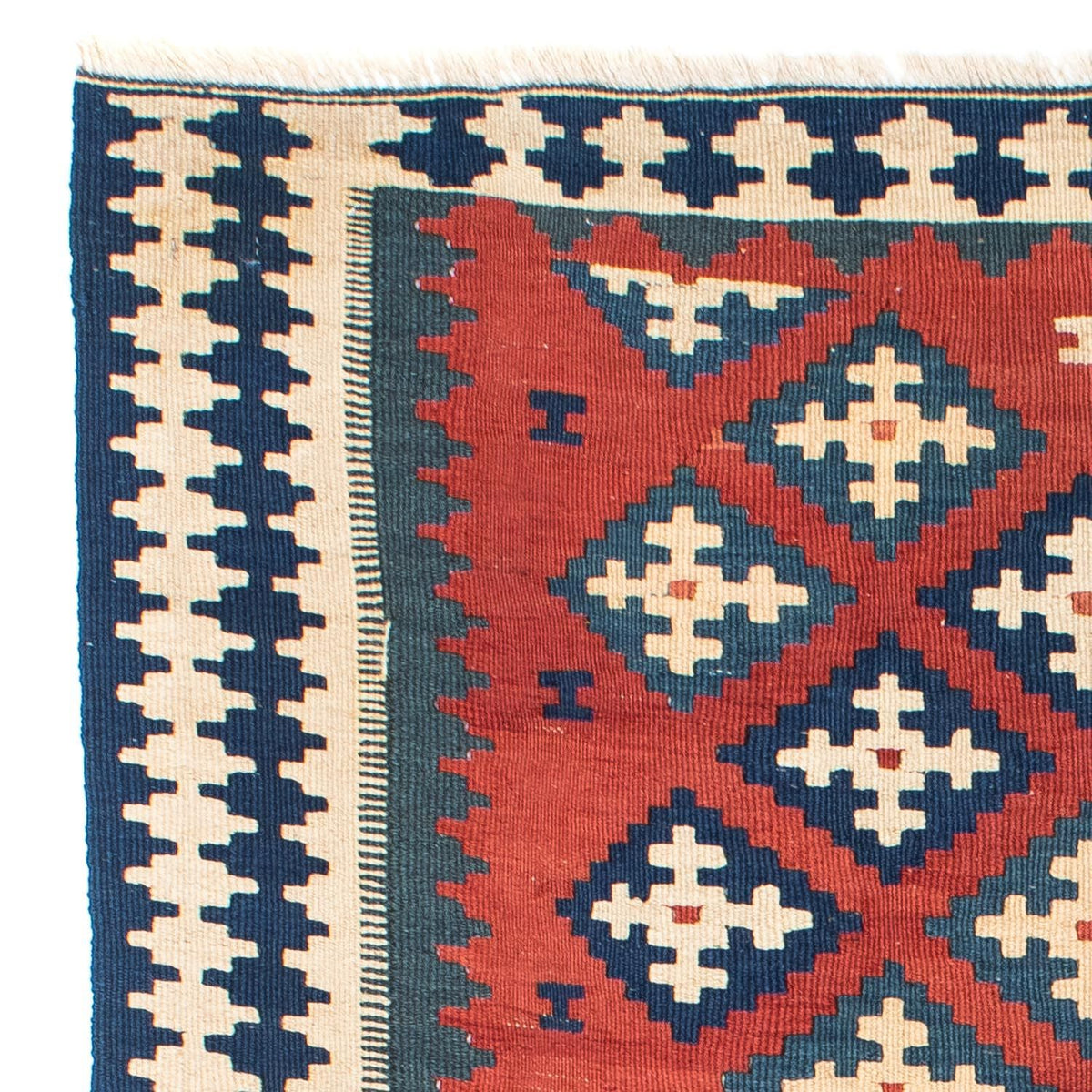 Kelim Carpet - orientalisk matta - 150 x 106 cm - mörkröd