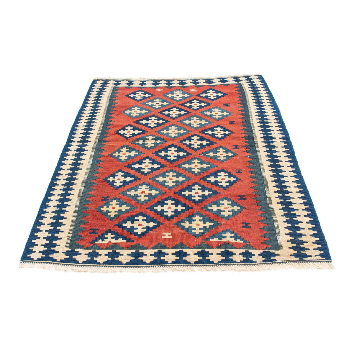 Kelim Carpet - orientalisk matta - 150 x 106 cm - mörkröd