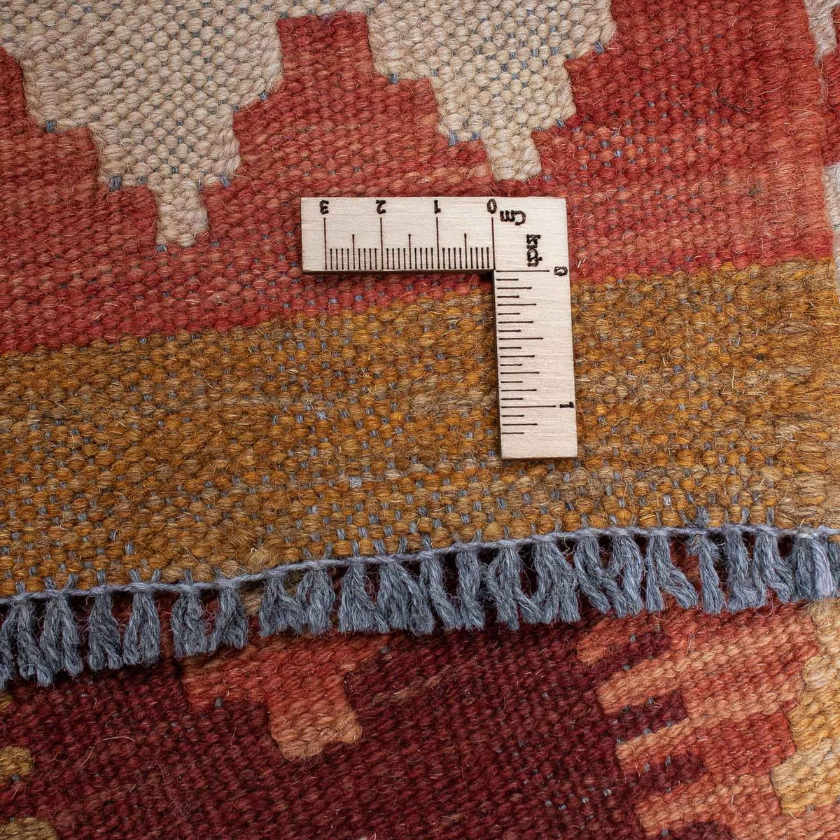 Runner Kelim Carpet - Splash - 309 x 93 cm - ljusröd