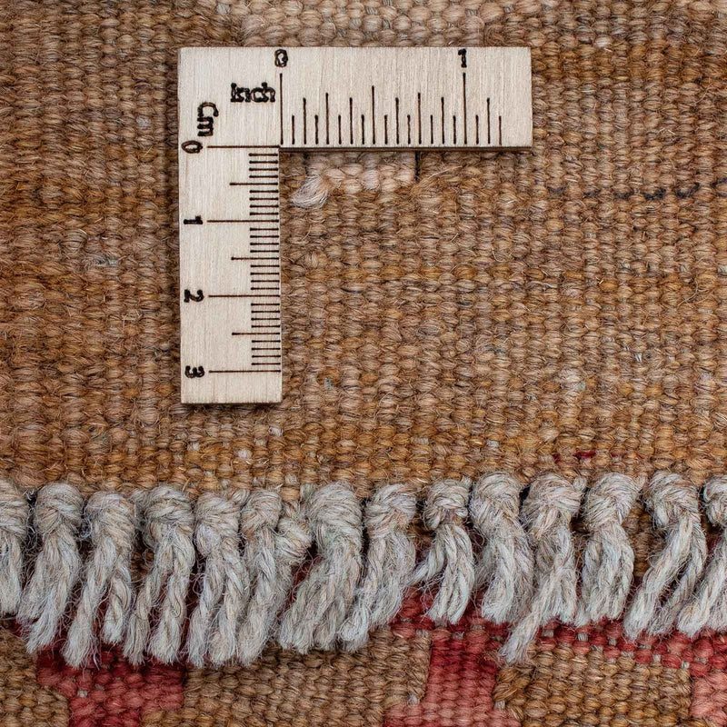 Runner Kelim Carpet - Splash - 390 x 76 cm - ljusröd