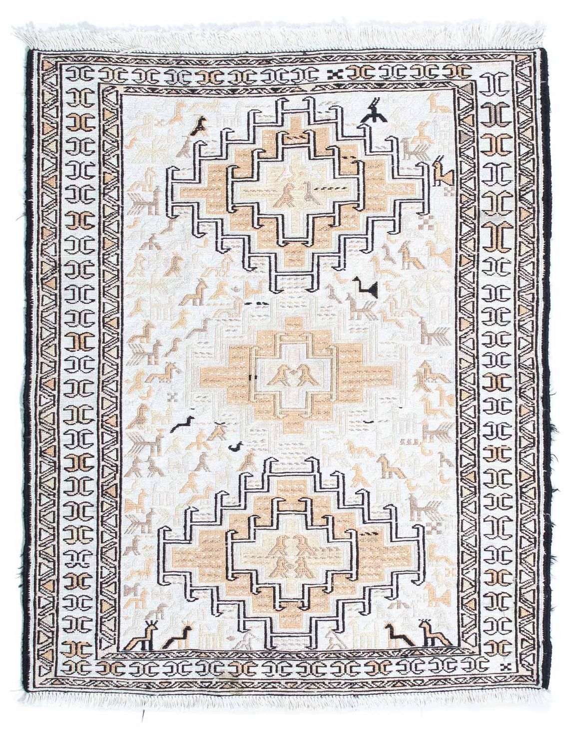 Kelim Carpet - orientalisk matta - 95 x 71 cm - beige