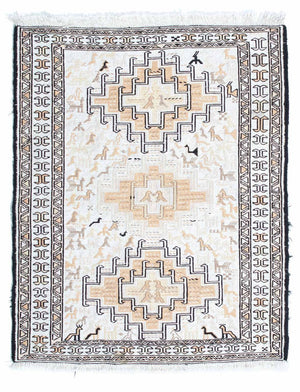 Kelim Carpet - orientalisk matta - 95 x 71 cm - beige