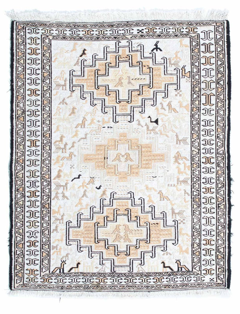 Kelim Carpet - orientalisk matta - 95 x 71 cm - beige