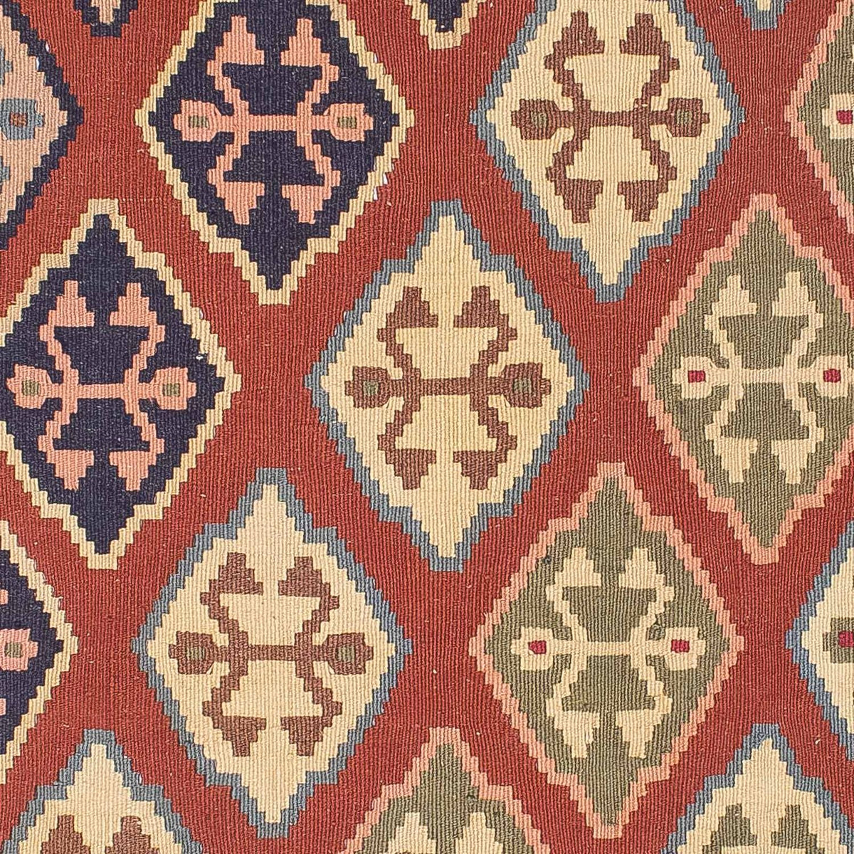 Kelim Carpet - orientalisk matta - 188 x 118 cm - mörkröd