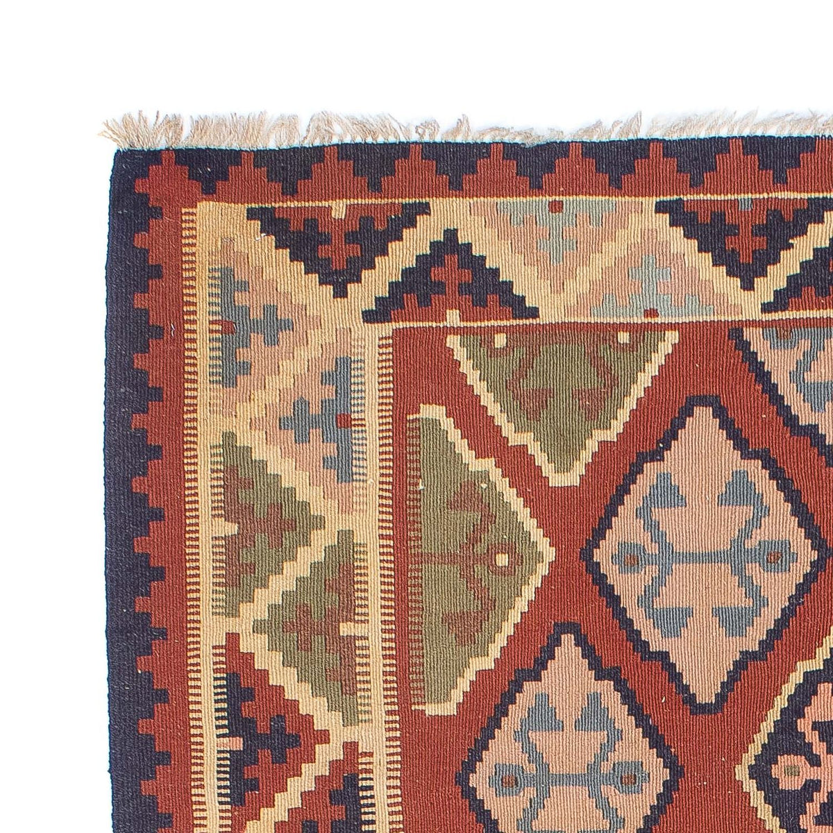 Kelim Carpet - orientalisk matta - 188 x 118 cm - mörkröd