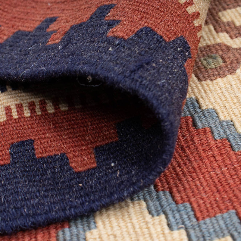 Kelim Carpet - orientalisk matta - 188 x 118 cm - mörkröd