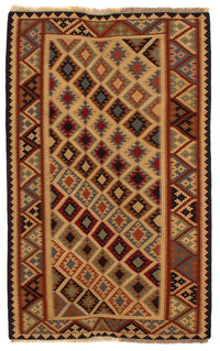 Kelim Carpet - orientalisk matta - 185 x 120 cm - brun