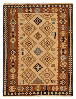Kelim Carpet - orientalisk matta - 208 x 160 cm - brun