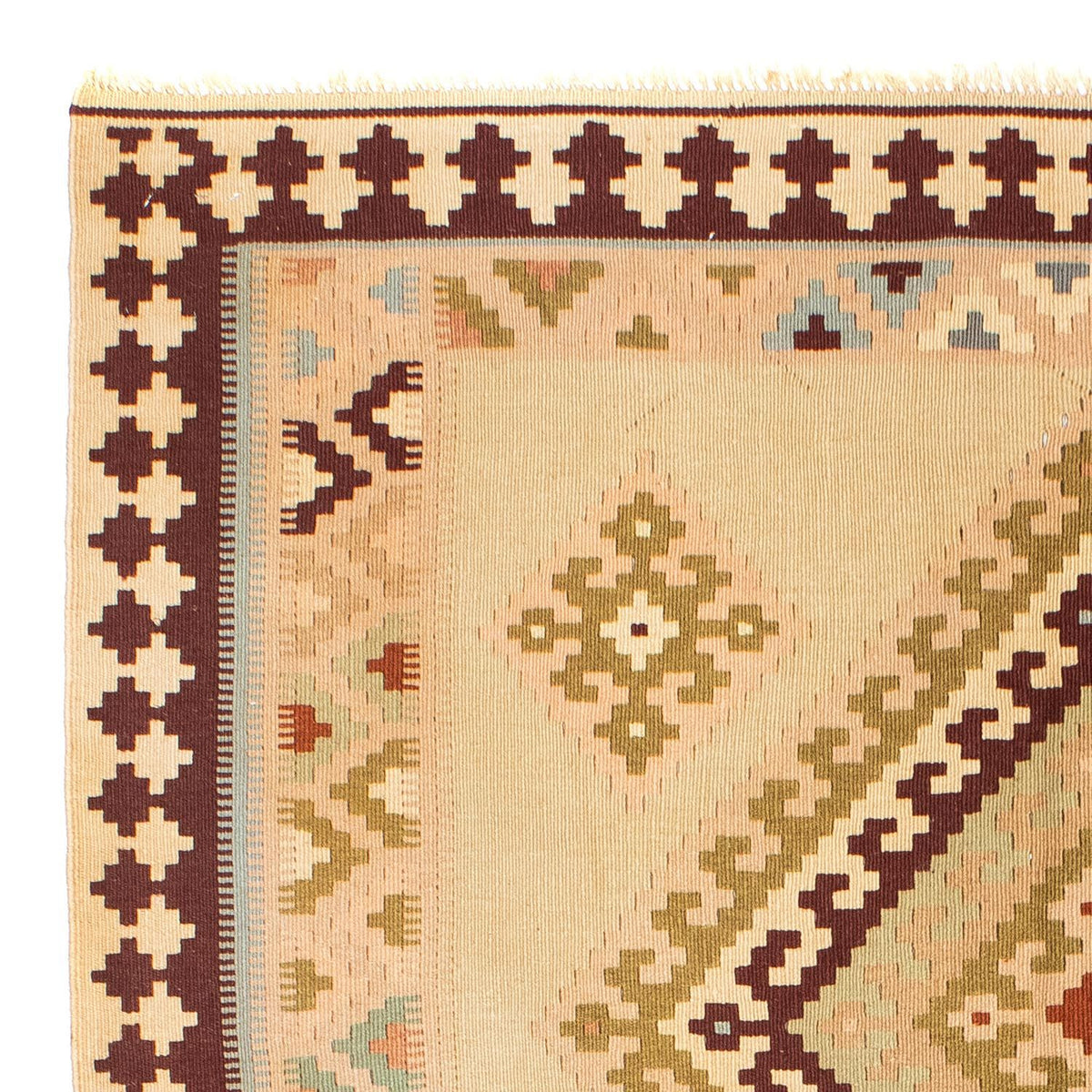 Kelim Carpet - orientalisk matta - 216 x 150 cm - ljusbeige