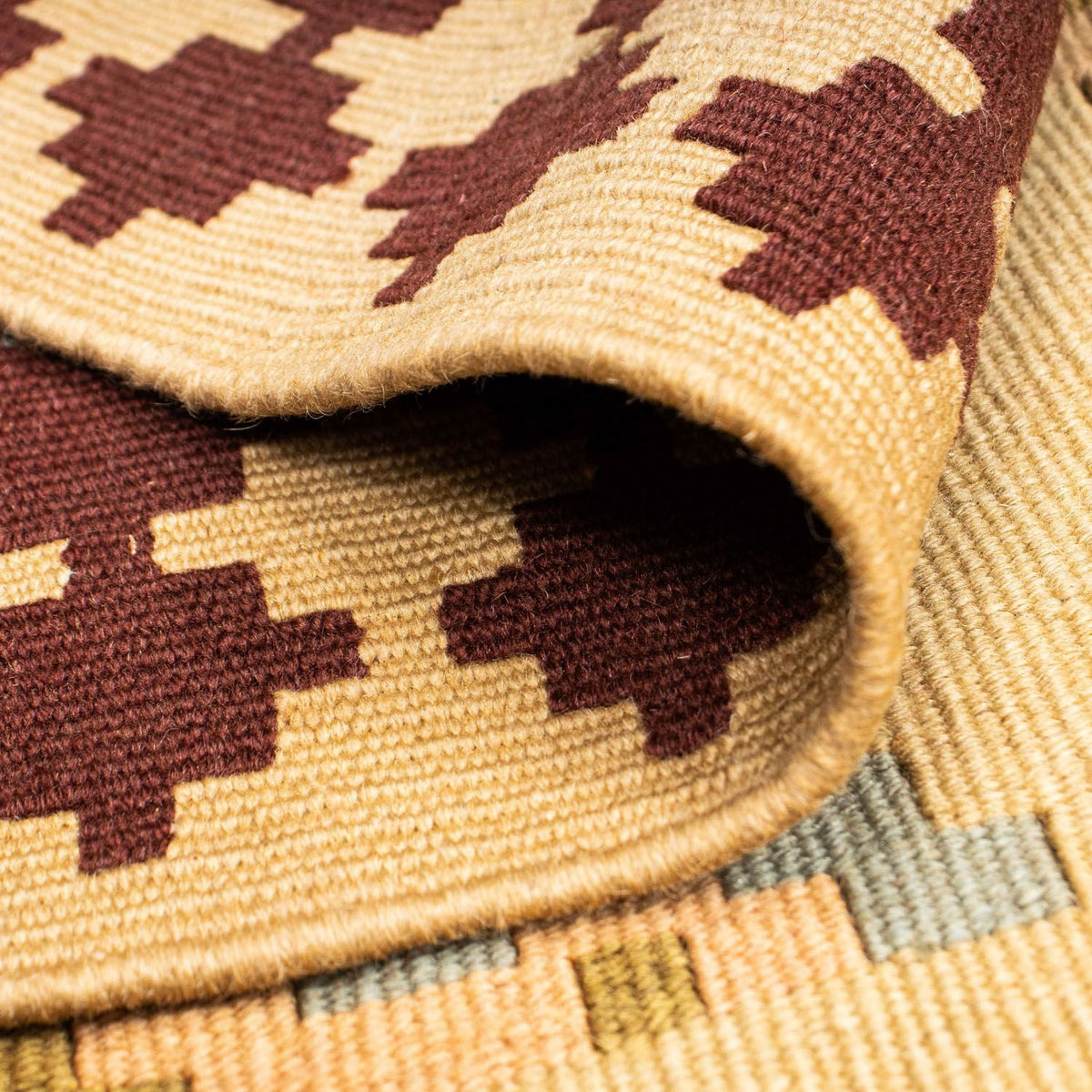 Kelim Carpet - orientalisk matta - 216 x 150 cm - ljusbeige