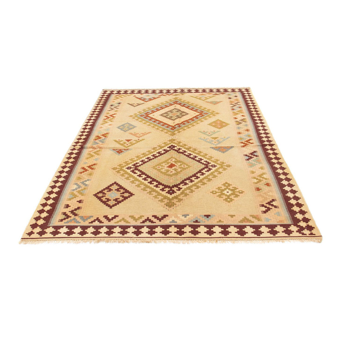 Kelim Carpet - orientalisk matta - 216 x 150 cm - ljusbeige