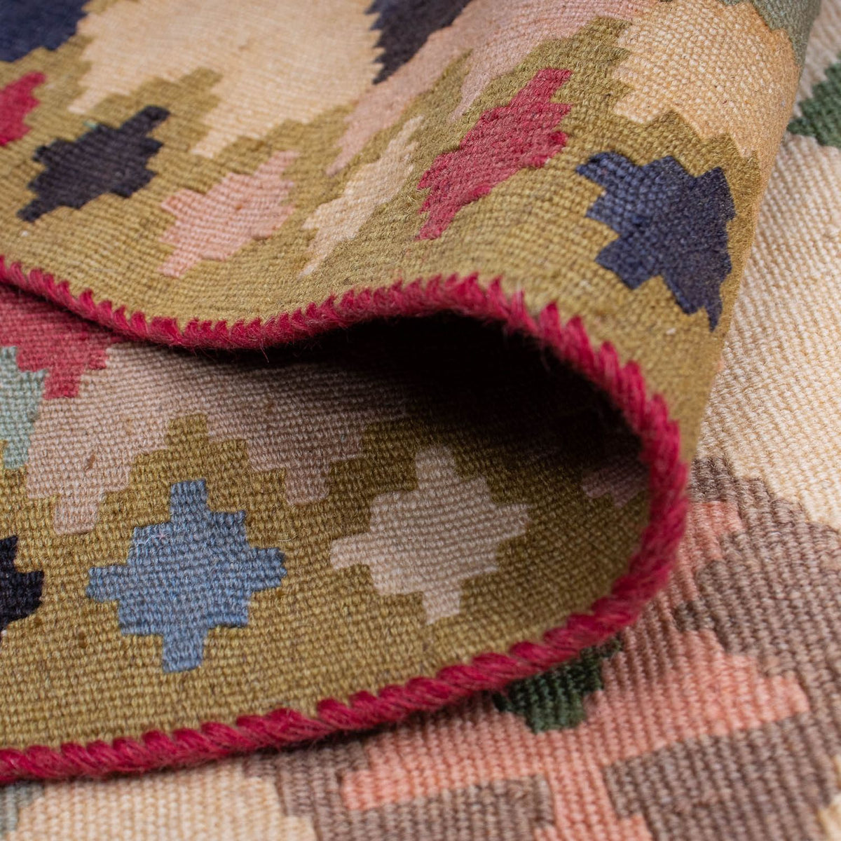 Kelim Carpet - orientalisk matta - 216 x 127 cm - beige